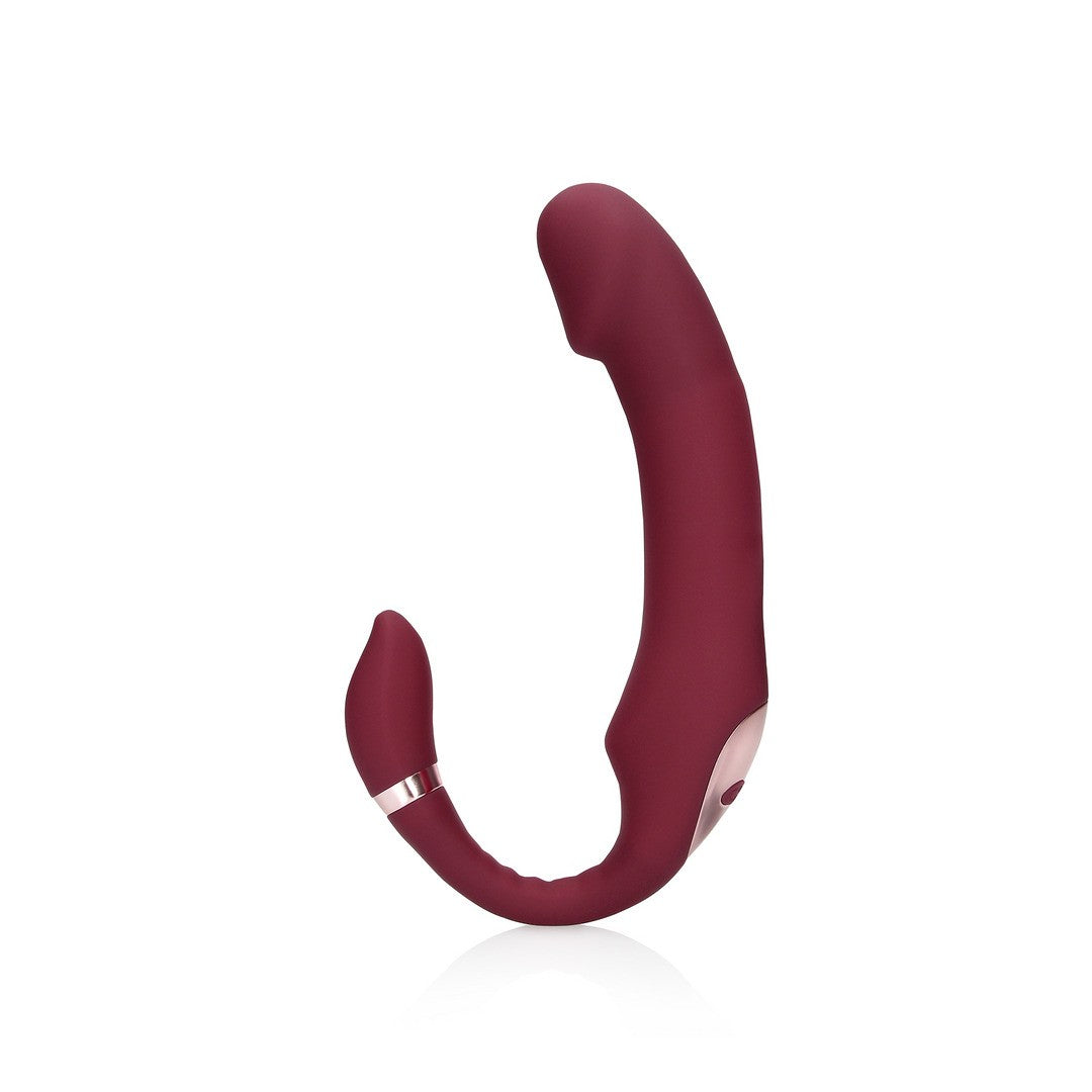 STRAP-ON SEM ARNÊS COM VIBRAÇÃO MERLOT GRAPE LOVELINE