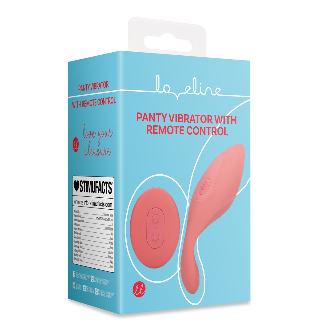 LOVELINE PANTY VIBRATOR WITH REMOTE CONTROL BRIGHTO RED