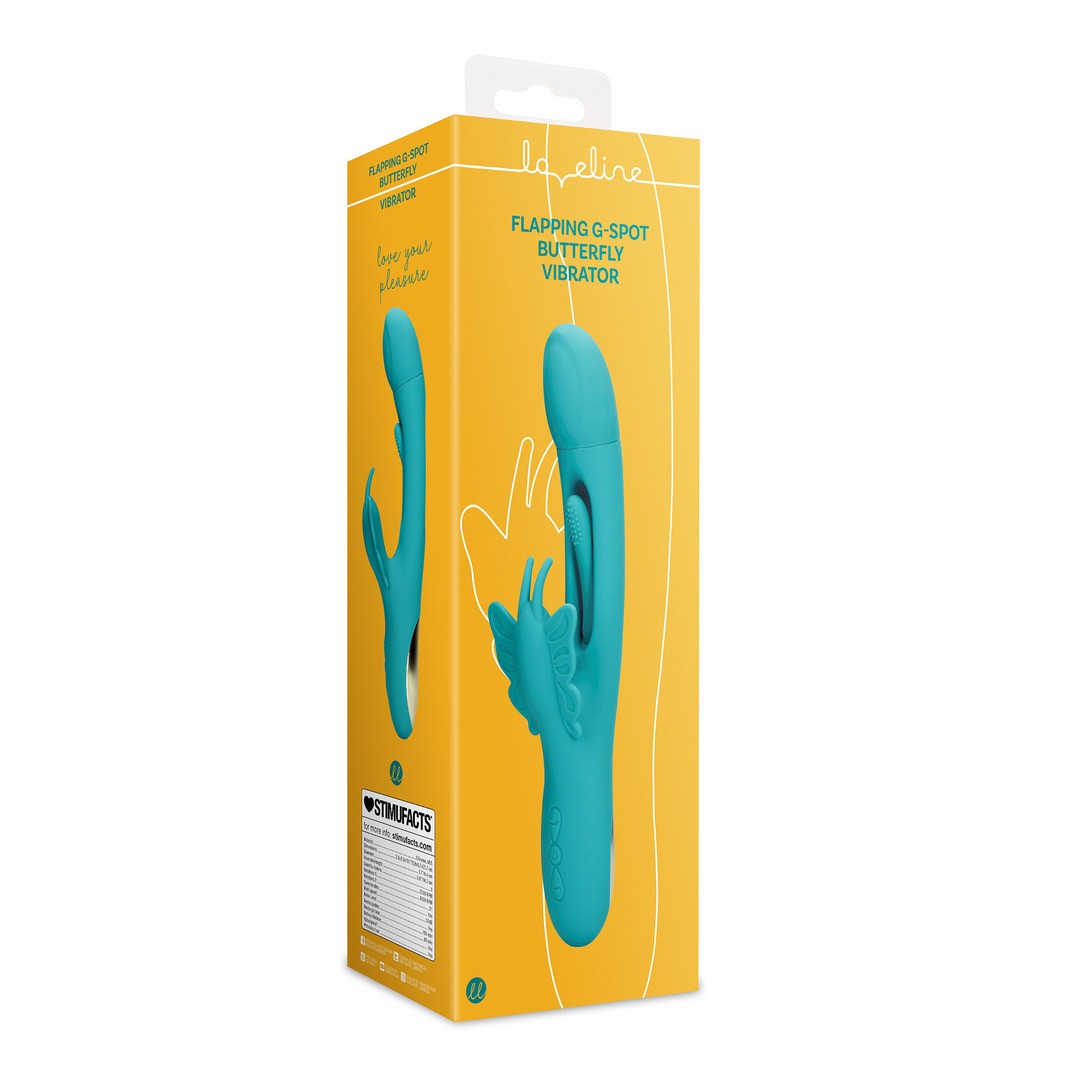LOVELINE FLAPPING G-SPOT BUTTERFLY VIBRATOR PEACOCK BLUE