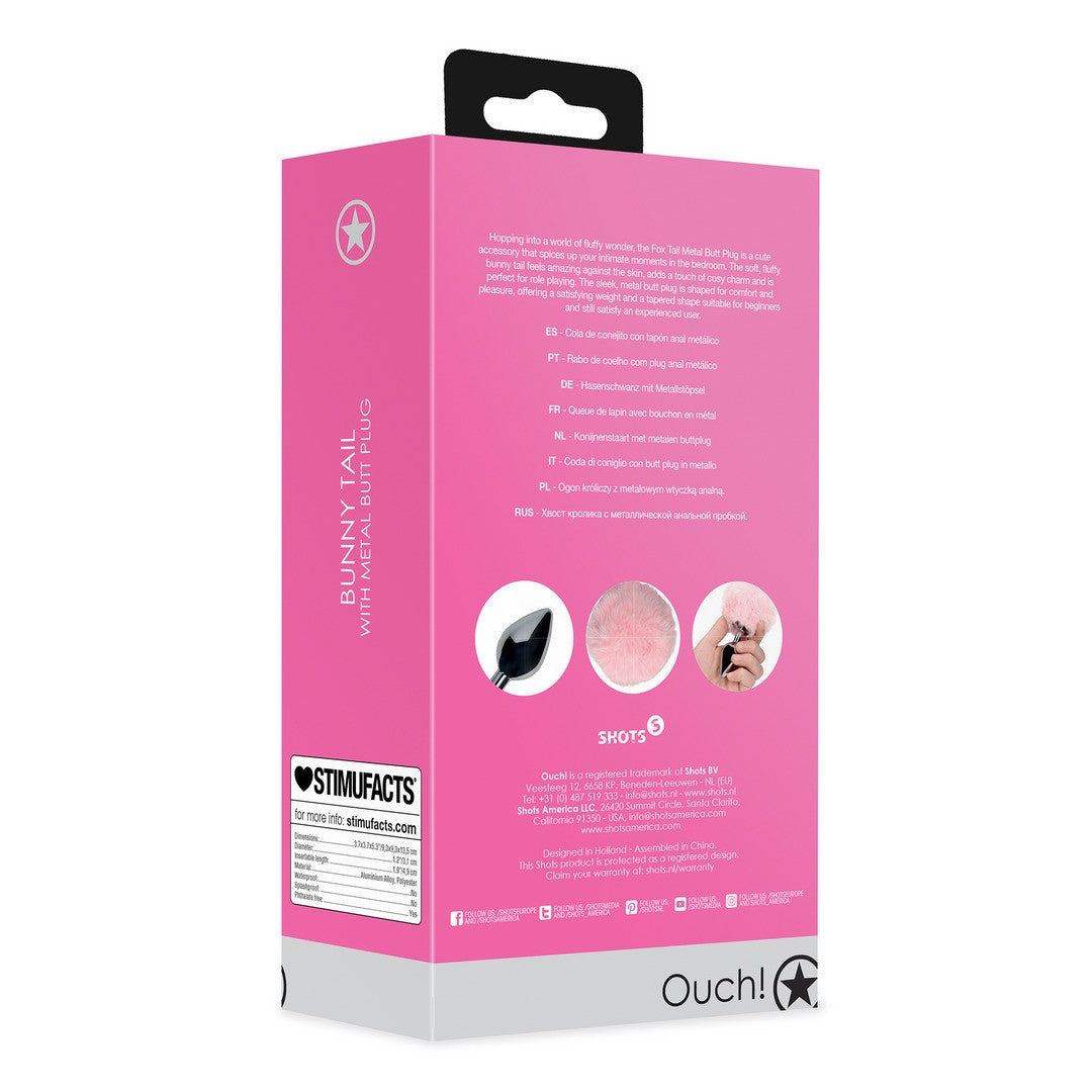 OUCH! BUNNY TAIL WITH METAL BUTT PLUG PINK