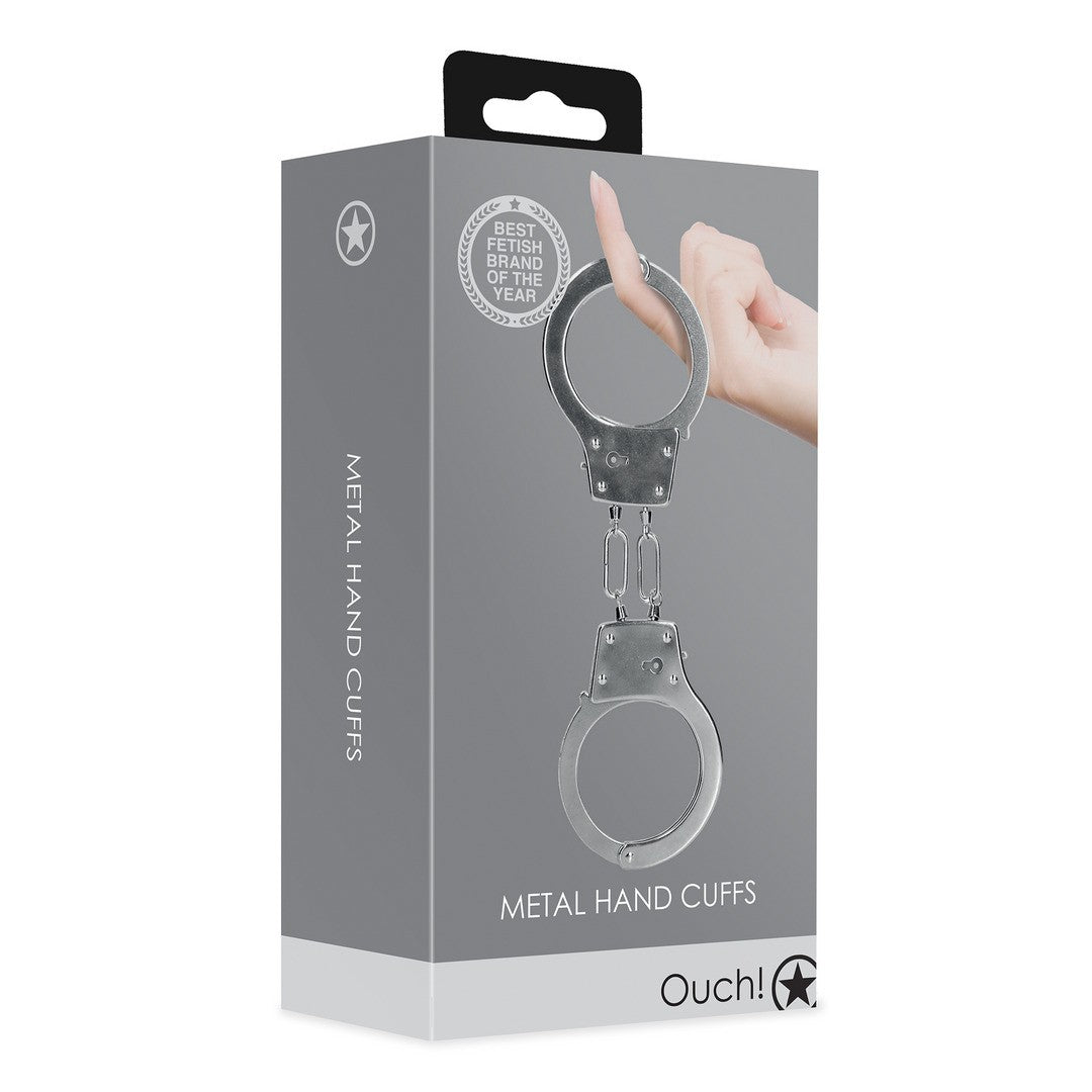 OUCH! METAL HAND CUFFS SILVER