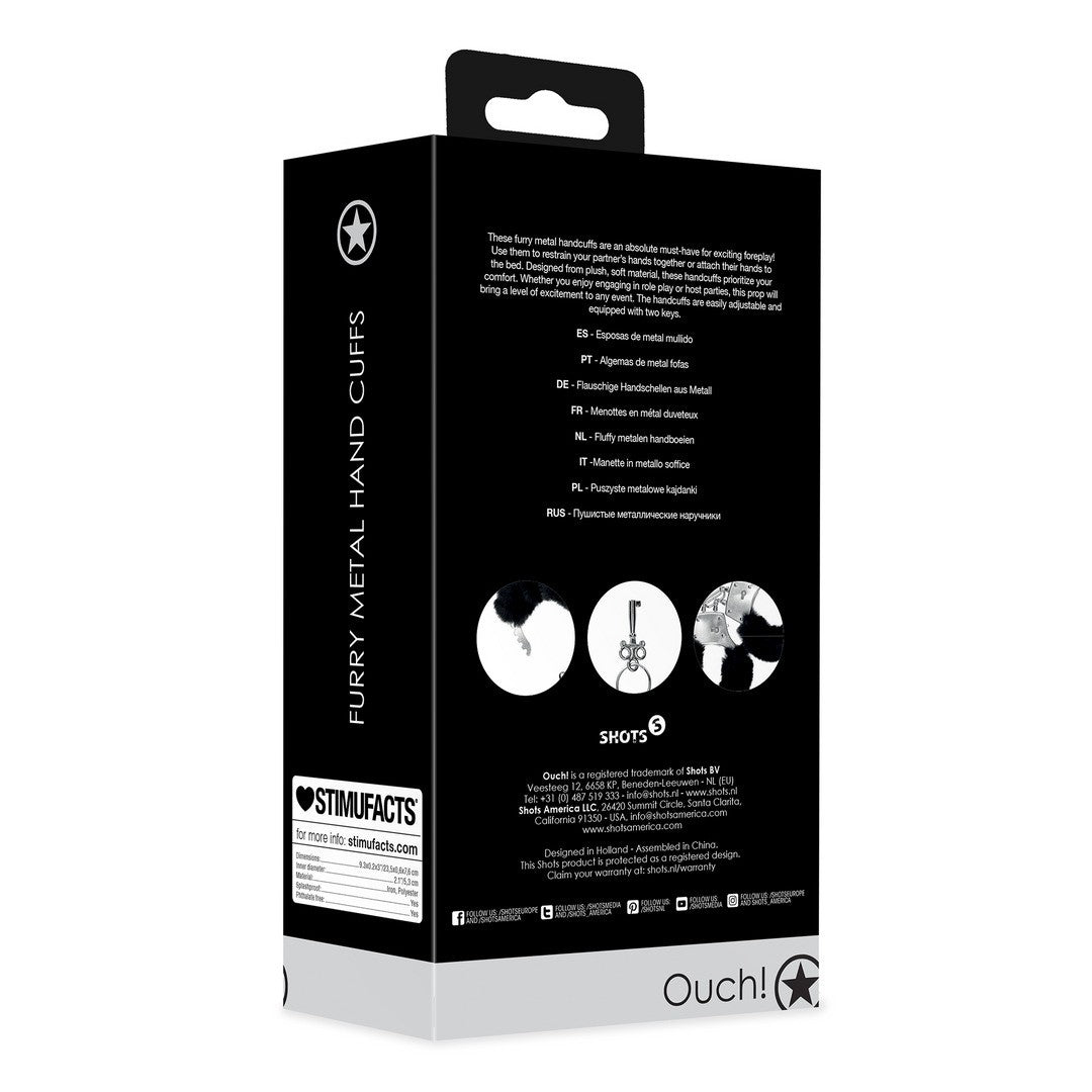 ALGEMAS COM PELÚCIA FURRY METAL PRETO OUCH!