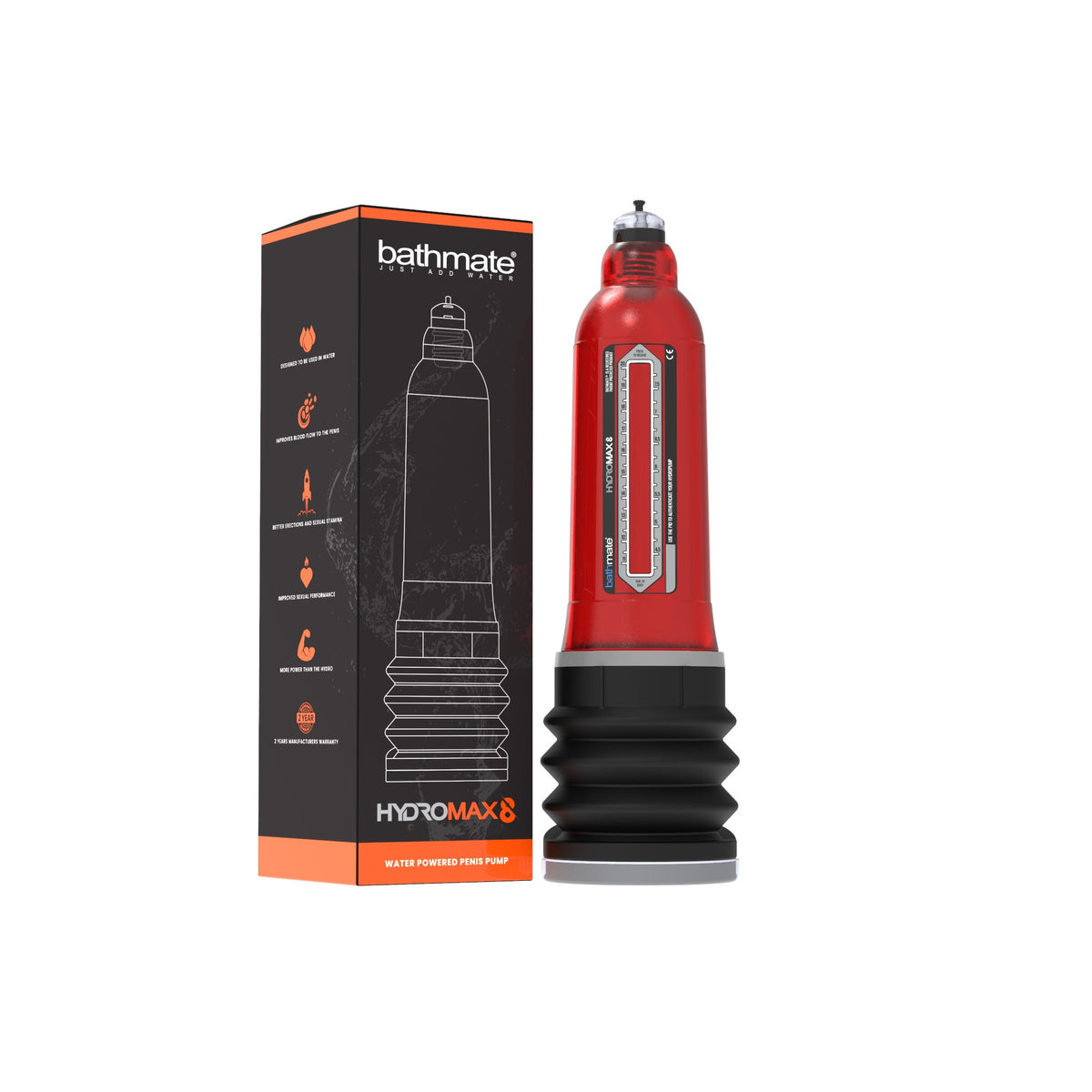 BOMBA PARA PÉNIS HYDROMAX 8 BATHMATE VERMELHA