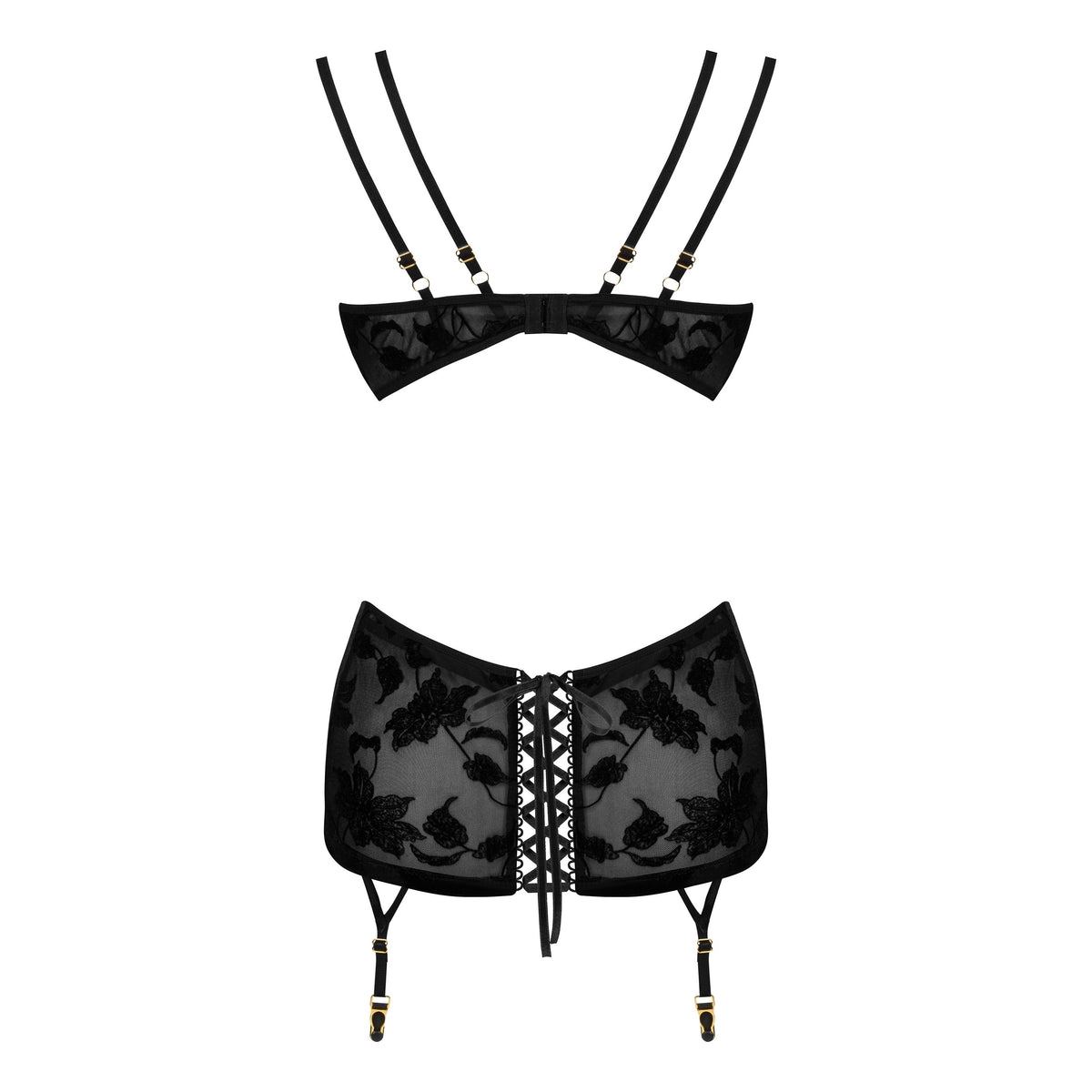 CAMISA DE NOITE E TANGA XIOMARA PRETO BEAUTY NIGHT FASHION