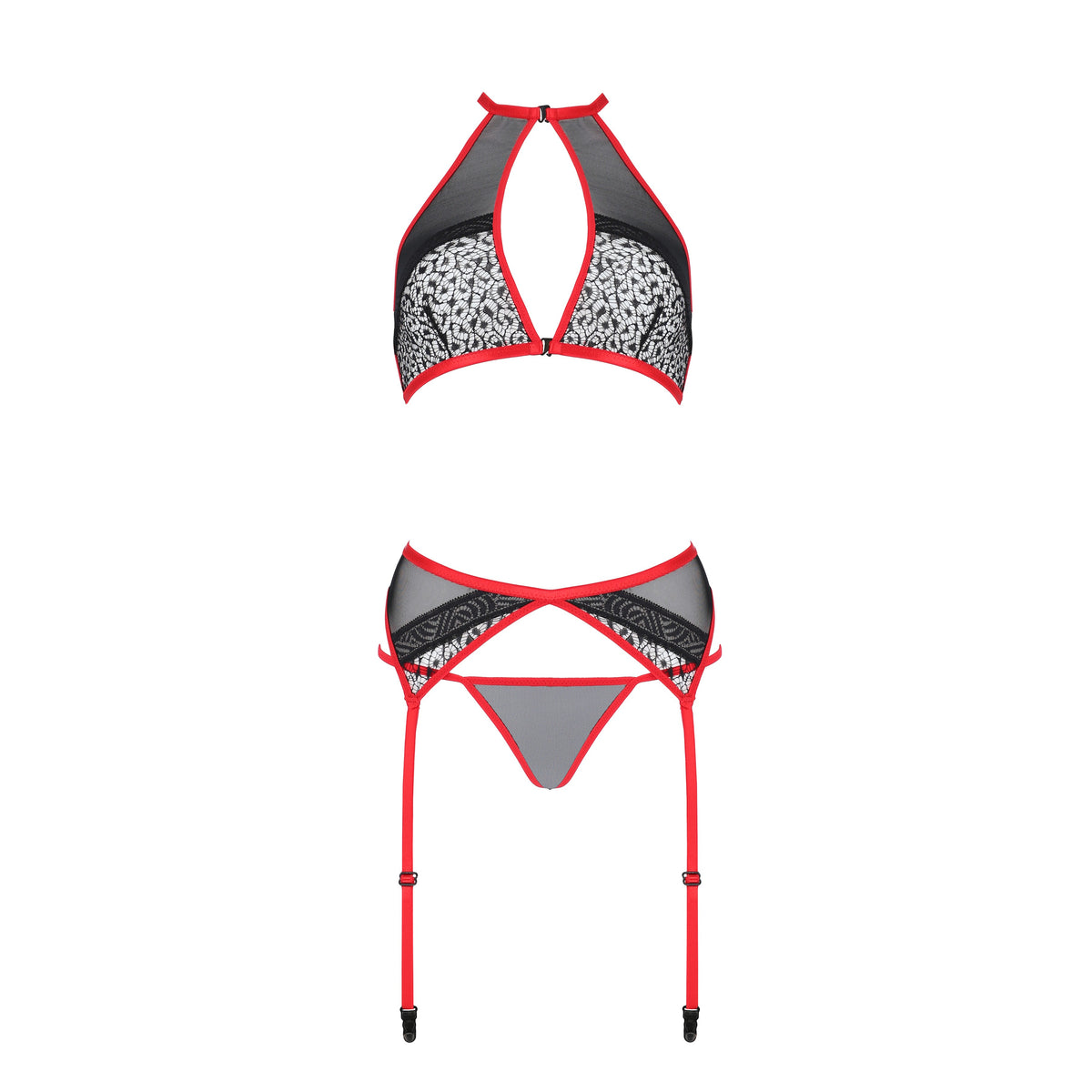 PASSION EROTIC LINE SATARA 3 PIECE SET RED 