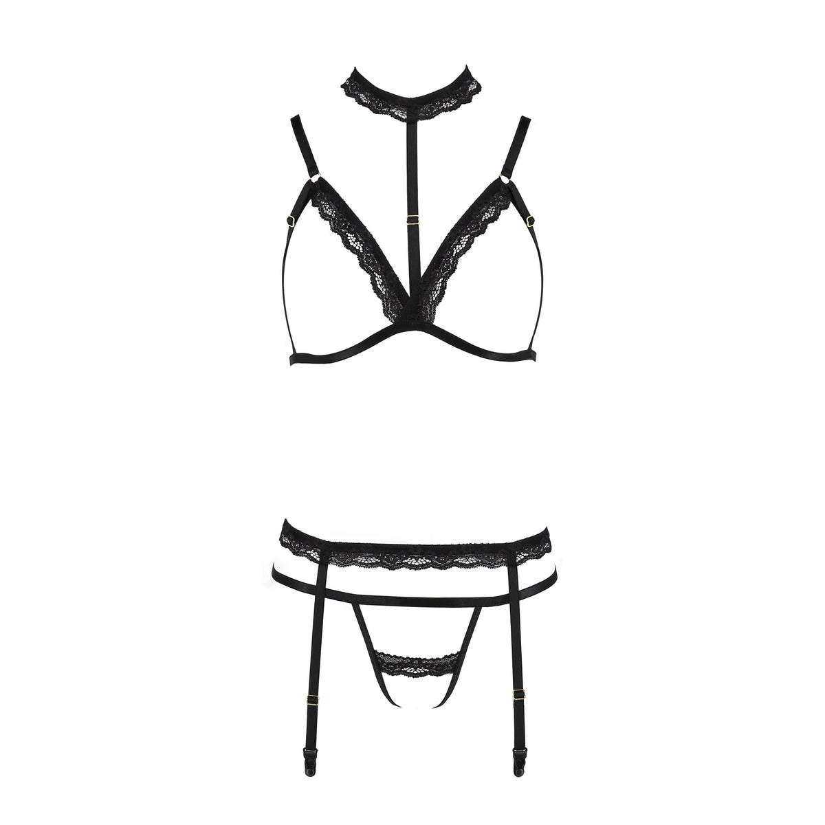 CONJUNTO DE 4 PEÇAS  SHELLY PRETO DEVIL COLLECTION PASSION