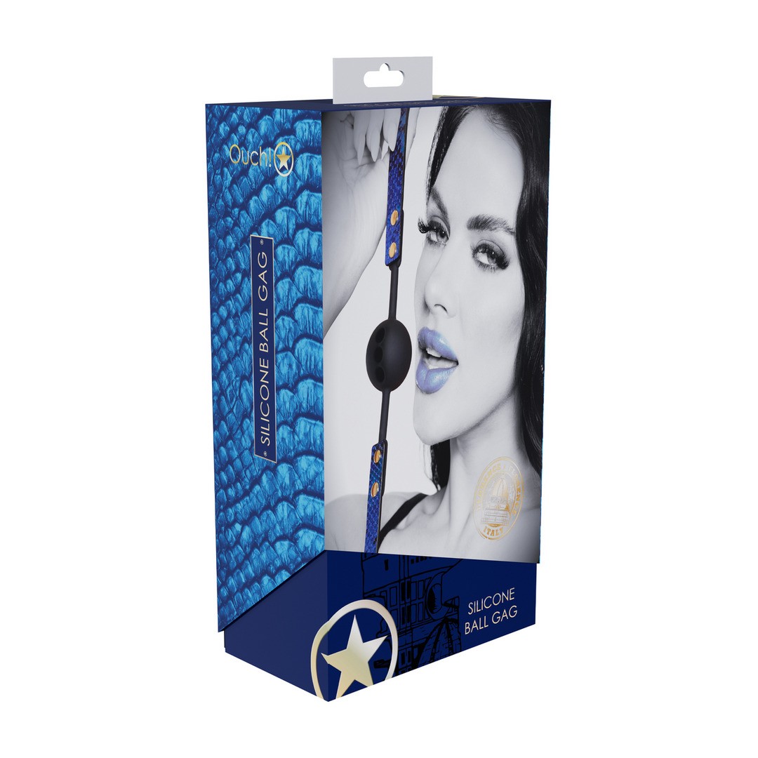 OUCH! FLORENCE COLLECTION SILICONE BALL GAG BLUE