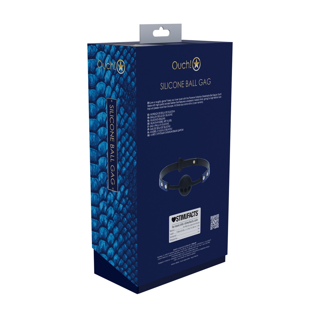 OUCH! FLORENCE COLLECTION SILICONE BALL GAG BLUE