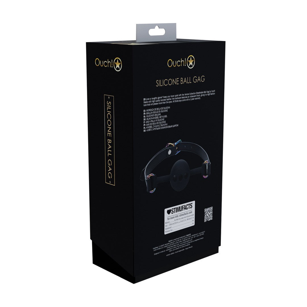 OUCH! VENICE COLLECTION SILICONE BALL GAG BLACK