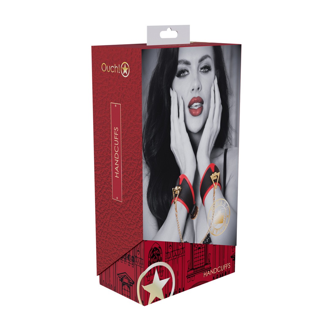 OUCH! MILAN COLLECTION HANDCUFFS BLACK/RED