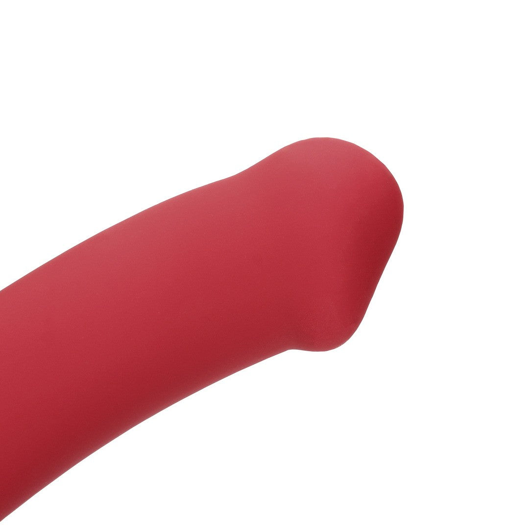 LOVELINE NON-PHALLIC VIBRATING DILDO LARGE RASPBERRY RED 