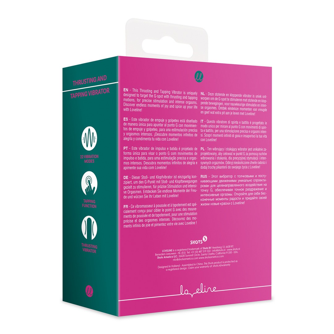 LOVELINE THRUSTING AND TAPPING VIBRATOR PINK
