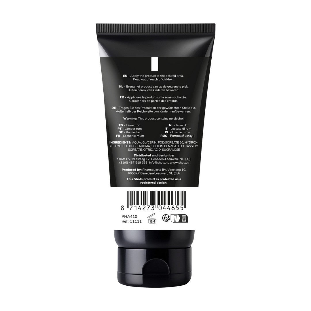 LUBRIFICANTE BEIJÁVEL COM AROMA A RUM SEM ÁLCOOL RUM LICK 1.7 FL OZ 50 ML PHARMQUESTS