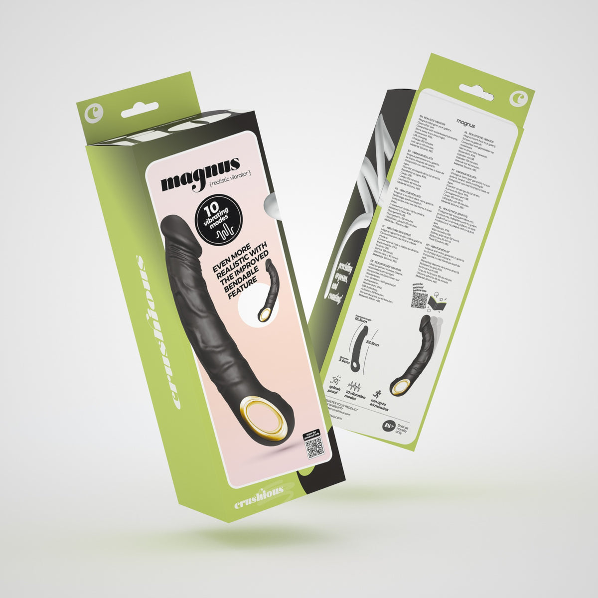 VIBRADOR FLEXÍVEL MAGNUS BEND PRETO CRUSHIOUS