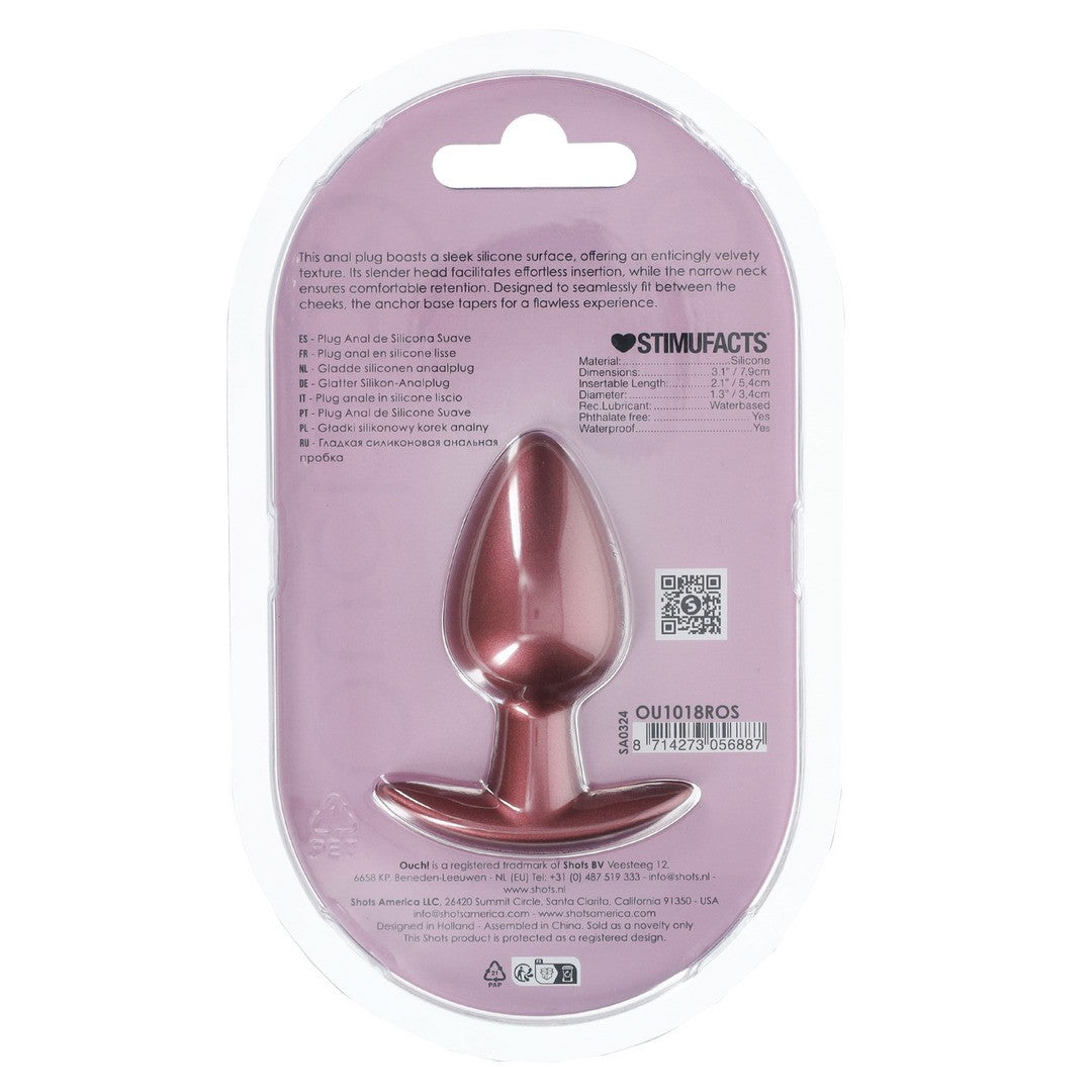 PLUG ANAL SMOOTH SILICONE MEDIUM 3,1 /7,9 CM ROSE GOLD OUCH!