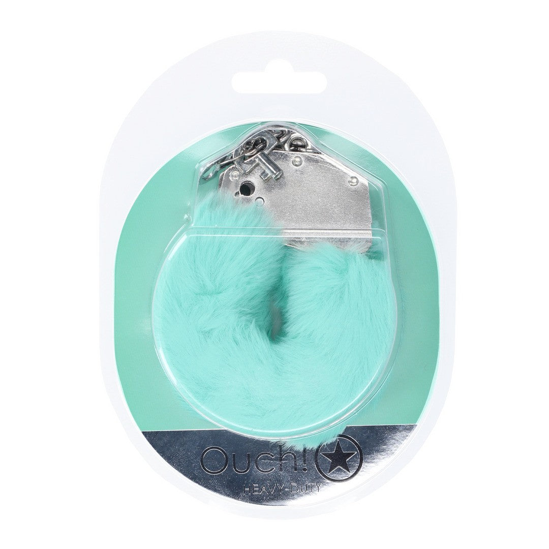 ESPOSAS DE FELPA HEAVY-DUTY FLUFFY POWDER GREEN OUCH!