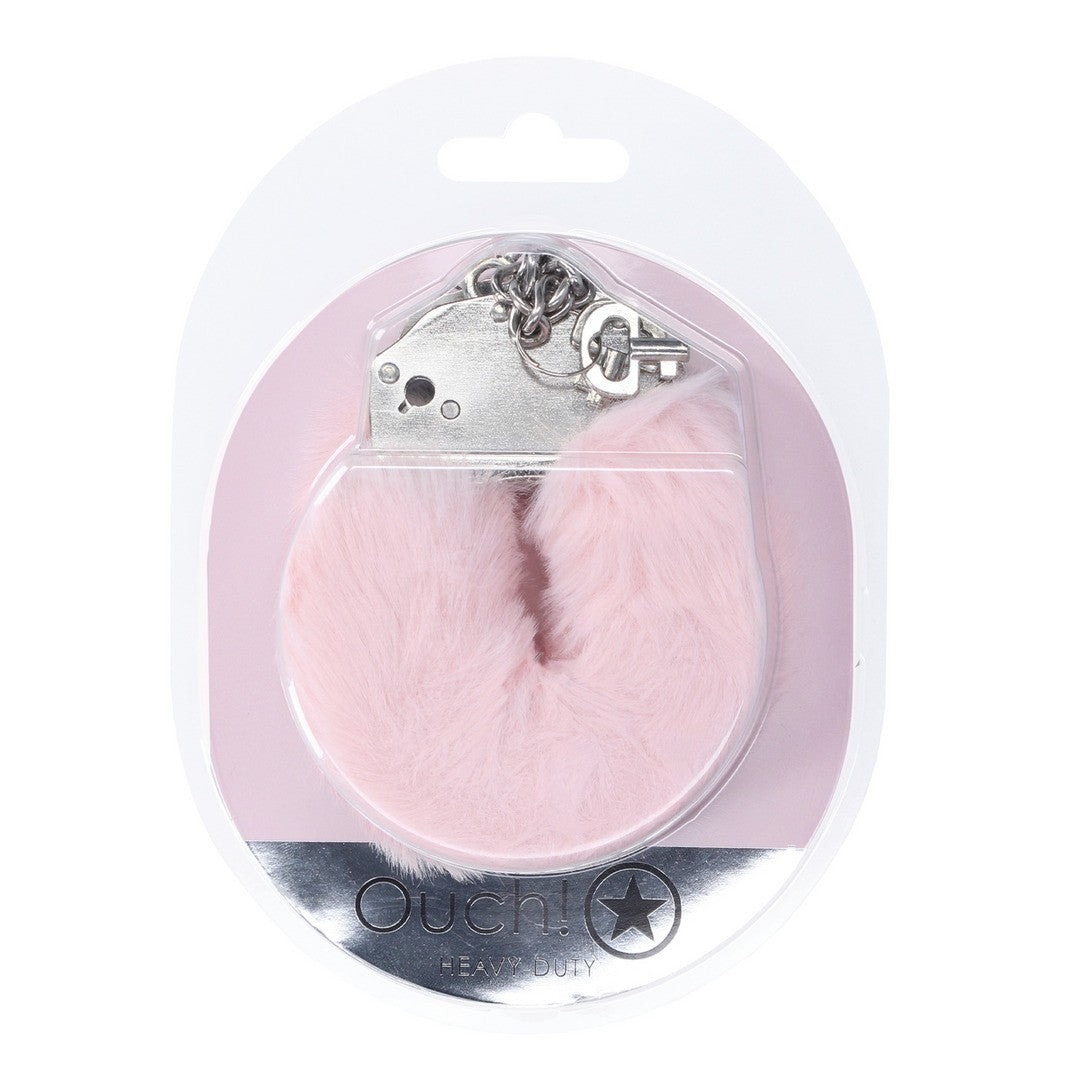 ESPOSAS DE FELPA HEAVY-DUTY FLUFFY POWDER ROSA OUCH!