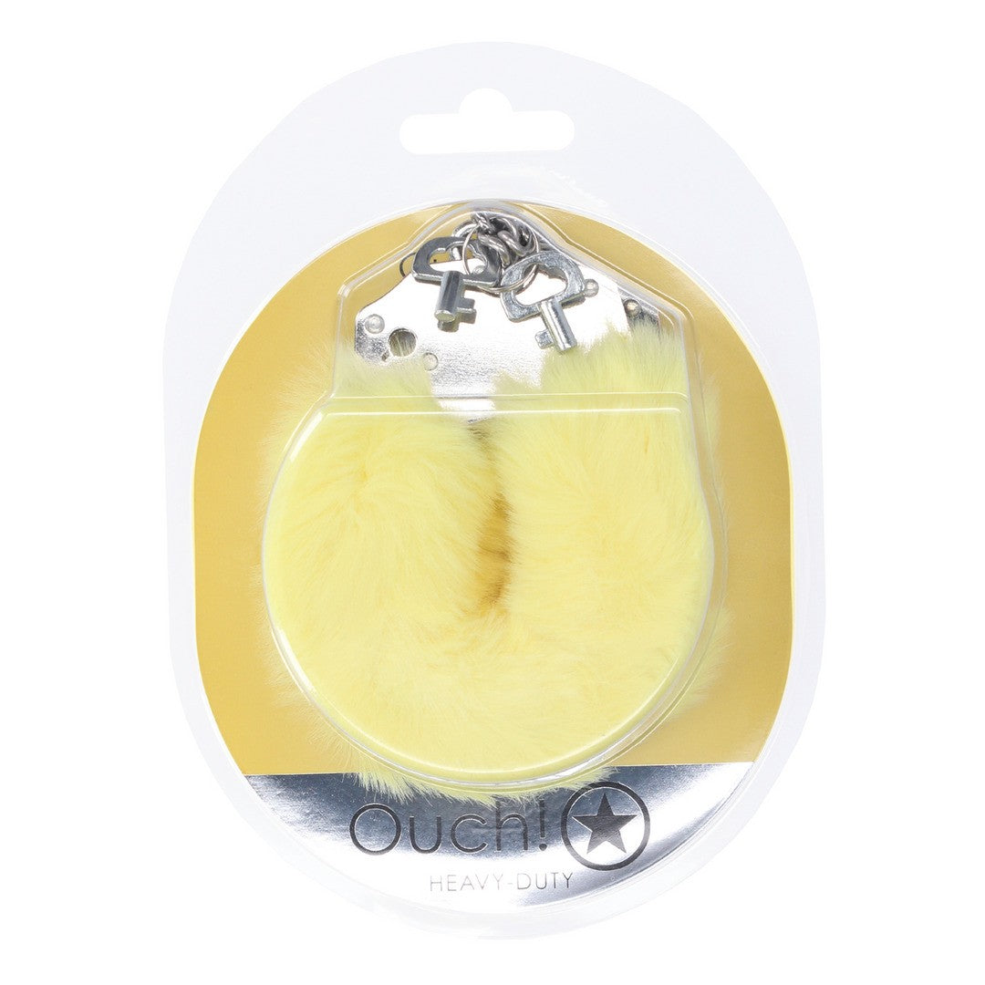 ALGEMAS COM PELÚCIA HEAVY-DUTY FLUFFY AMARELO OUCH!