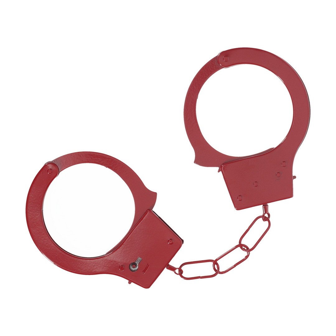 OUCH! CLASSIC METAL HANDCUFFS RED