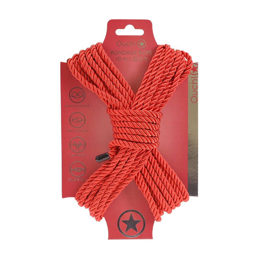 CORDA DE POLIÉSTER PARA BONDAGE 32.8 FT /10 M VERMELHO OUCH!