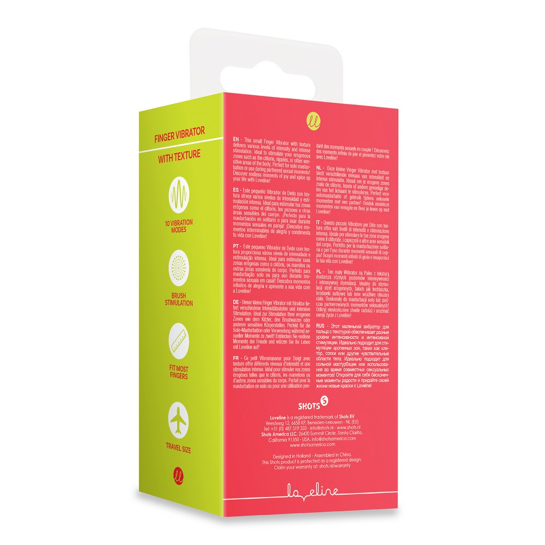 LOVELINE TEXTURES FINGER VIBRATOR SUNRISE RED 
