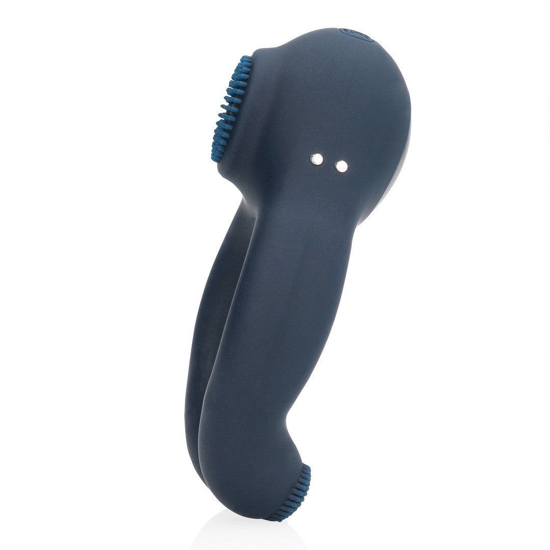 ANEL VIBRATÓRIO COM ESTIMULAÇÃO CLITORIANA AZUL ÍNDIGO LOVELINE - Lust Sexshop