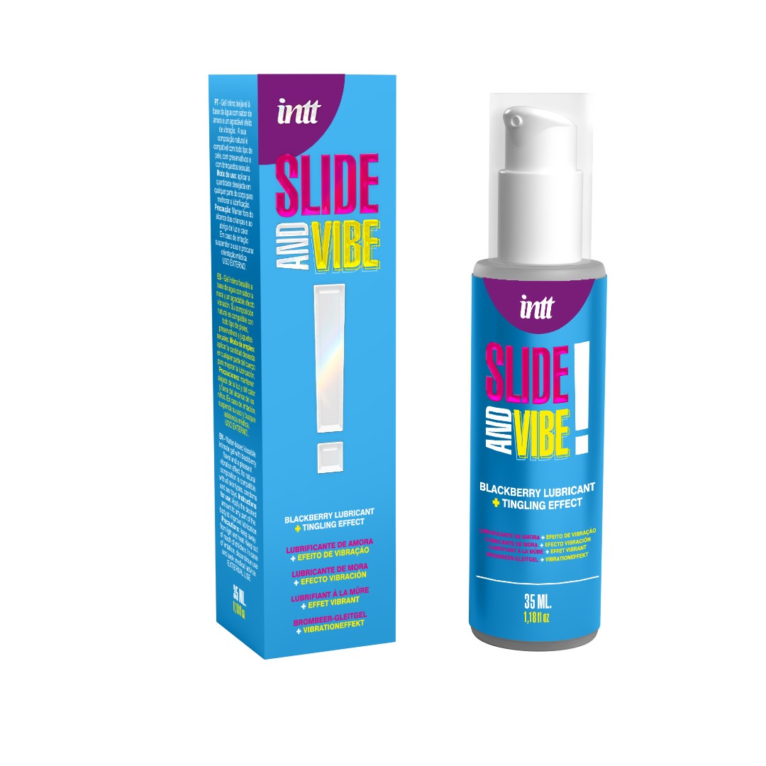 LUBRIFICANTE À BASE DE ÁGUA COM VIBRAÇÃO SLIDE AND VIBE 35ML INTT