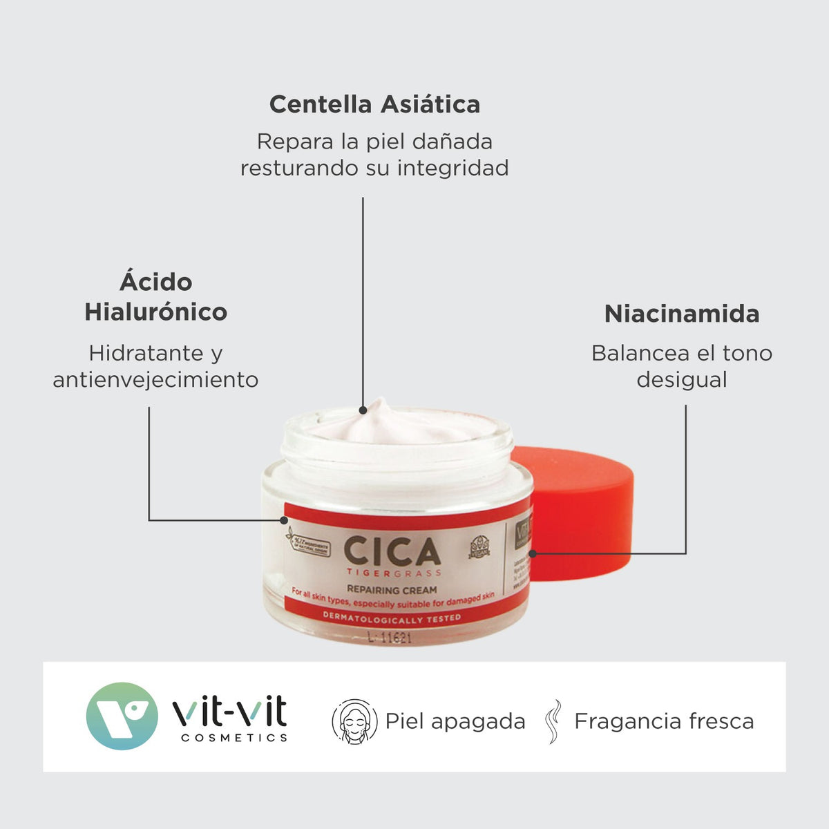 CREME DIÁRIO CICA TIGERGRASS VIT VIT COSMETICS 50ML