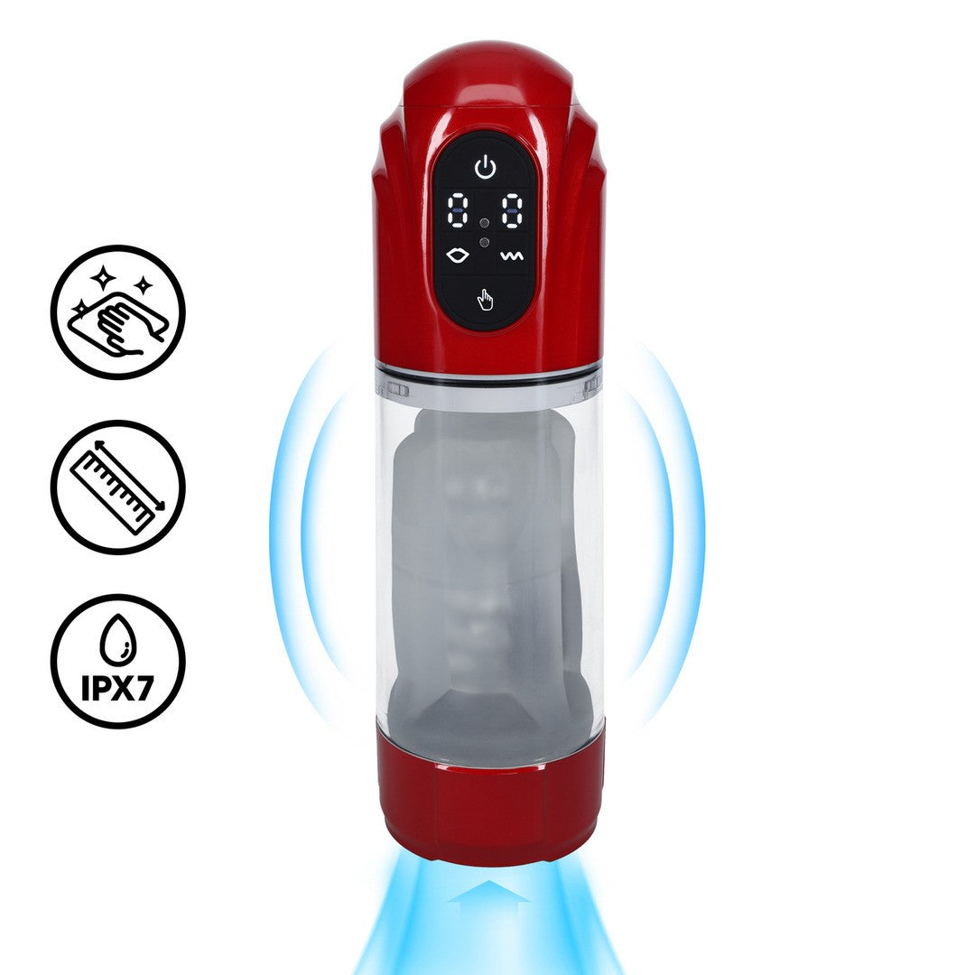 BOMBA MASTURBADORA AUTOMÁTICA TECHNOTHRUST METALLIC RED PUMPED