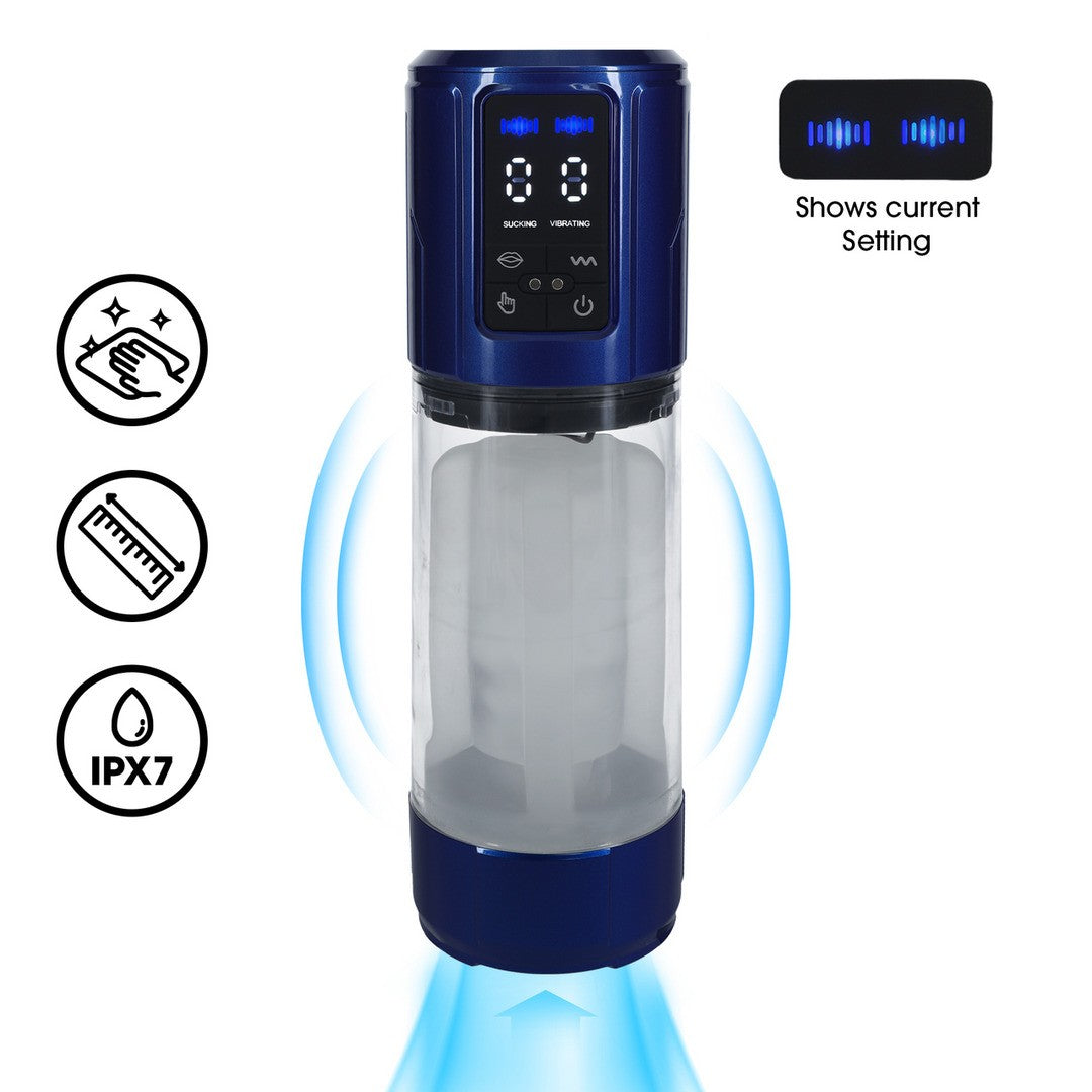 BOMBA MASTURBADORA PARA O PÉNIS ULTRALIF METALLIC BLUE PUMPED