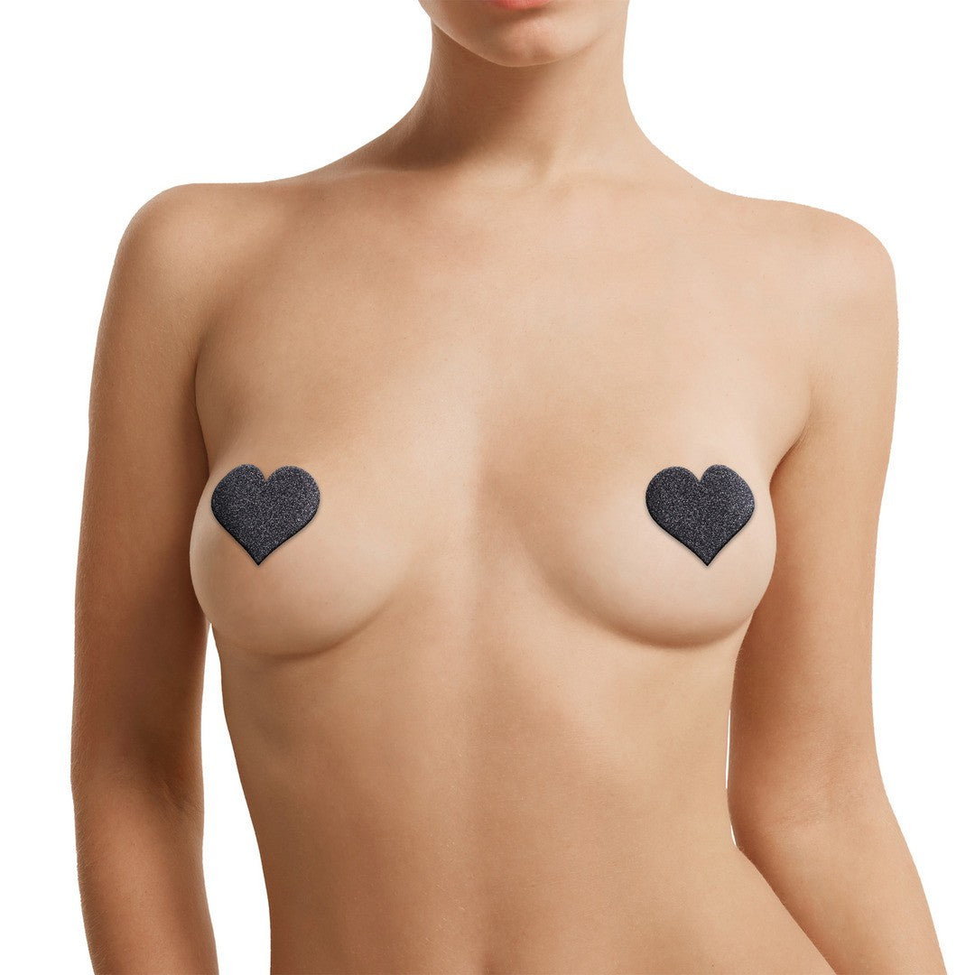 CONJUNTO DE 3 TAPA MAMILOS CROSS STAR HEART PRETOS LE DÉSIR - Lust Sexshop
