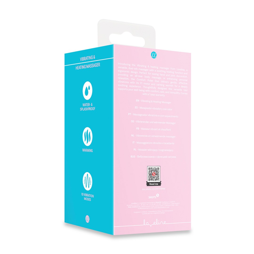 MASSAJADOR COM VIBRAÇÃO E FUNÇÃO DE AQUECIMENTO ROSA LOVELINE