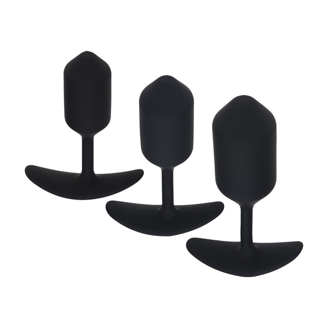 CONJUNTO DE 3 PLUGS ANAIS DE SILICONA CON PESO NEGRO LEVELZ 