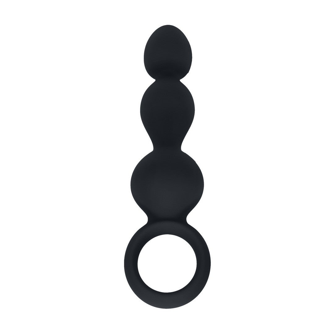 SONDA ANAL DE SILICONE COM PÉROLAS E ASA PRETO LEVELZ