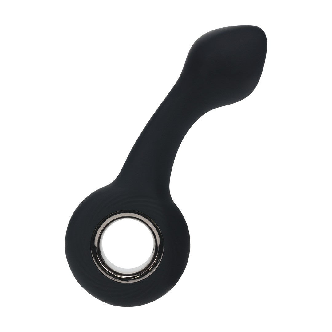 ESTIMULADOR DE PRÓSTATA DE SILICONA VIBRATORIO CON BOLBO Y ASA NEGRO LEVELZ