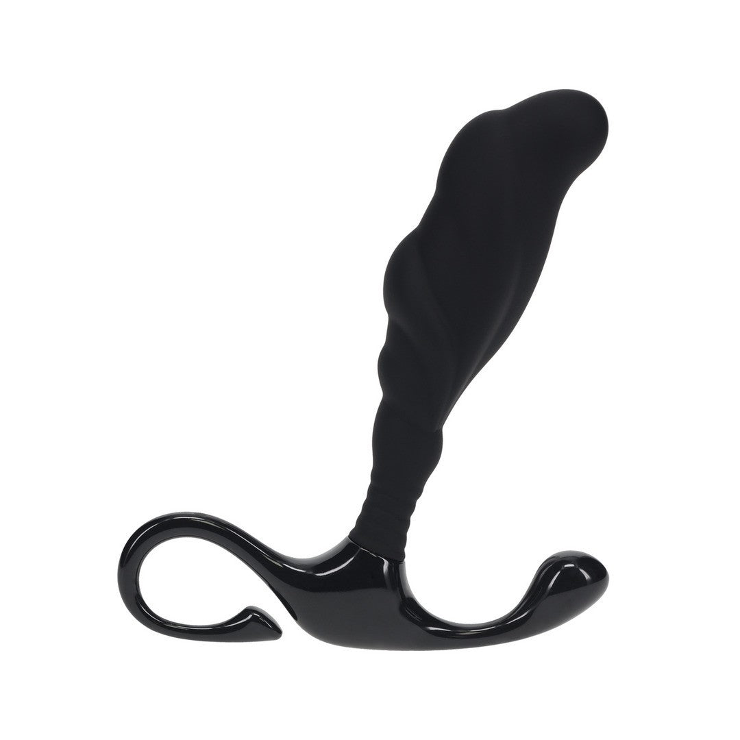 ESTIMULADOR DE PRÓSTATA DE SILICONA TEXTURIZADO RÍGIDO M NEGRO LEVELZ
