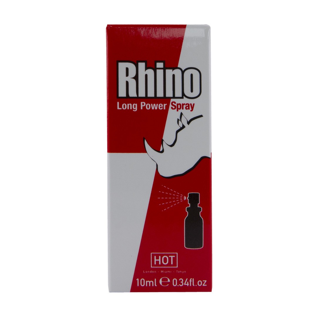 SPRAY RETARDANTE RHINO LONG POWER SPRAY HOT™ 10ML - Lust Sexshop