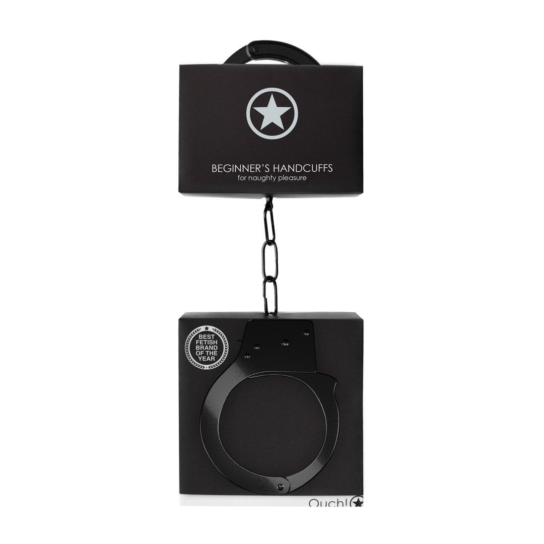 ALGEMAS EM METAL BEGINNER'S HANDCUFFS PRETAS - Lust Sexshop