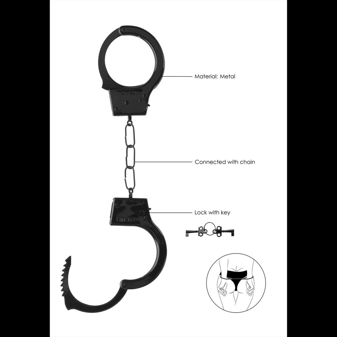 ALGEMAS EM METAL BEGINNER'S HANDCUFFS PRETAS - Lust Sexshop