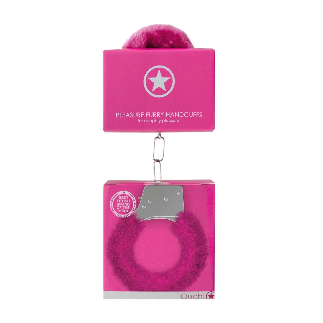 ALGEMAS COM PELUCHE PLEASURE FURRY HANDCUFFS ROSA - Lust Sexshop