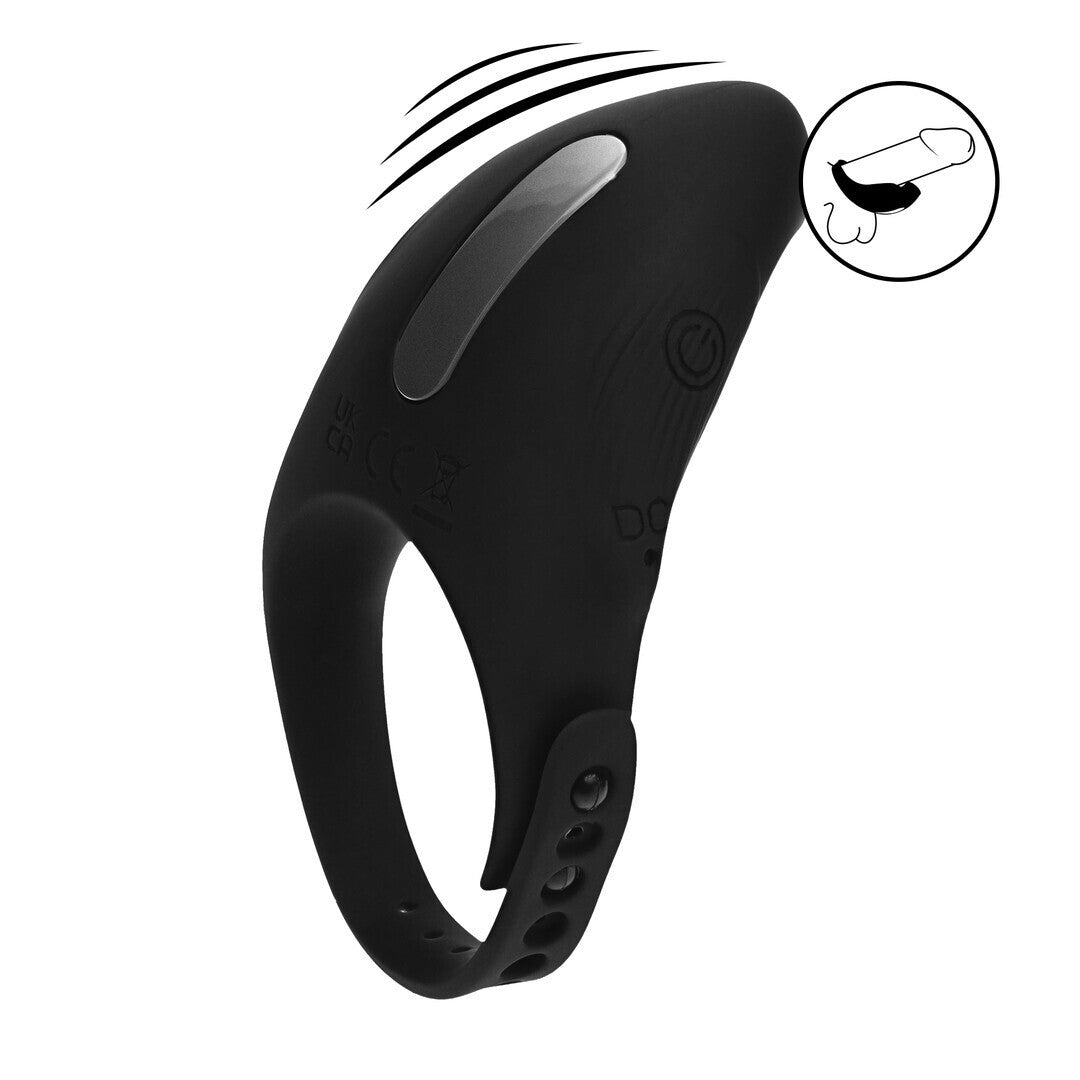 ANEL VIBRATÓRIO E AJUSTÁVEL PARA O PÉNIS EM SILICONE PRETO LEVELZ - Lust Sexshop