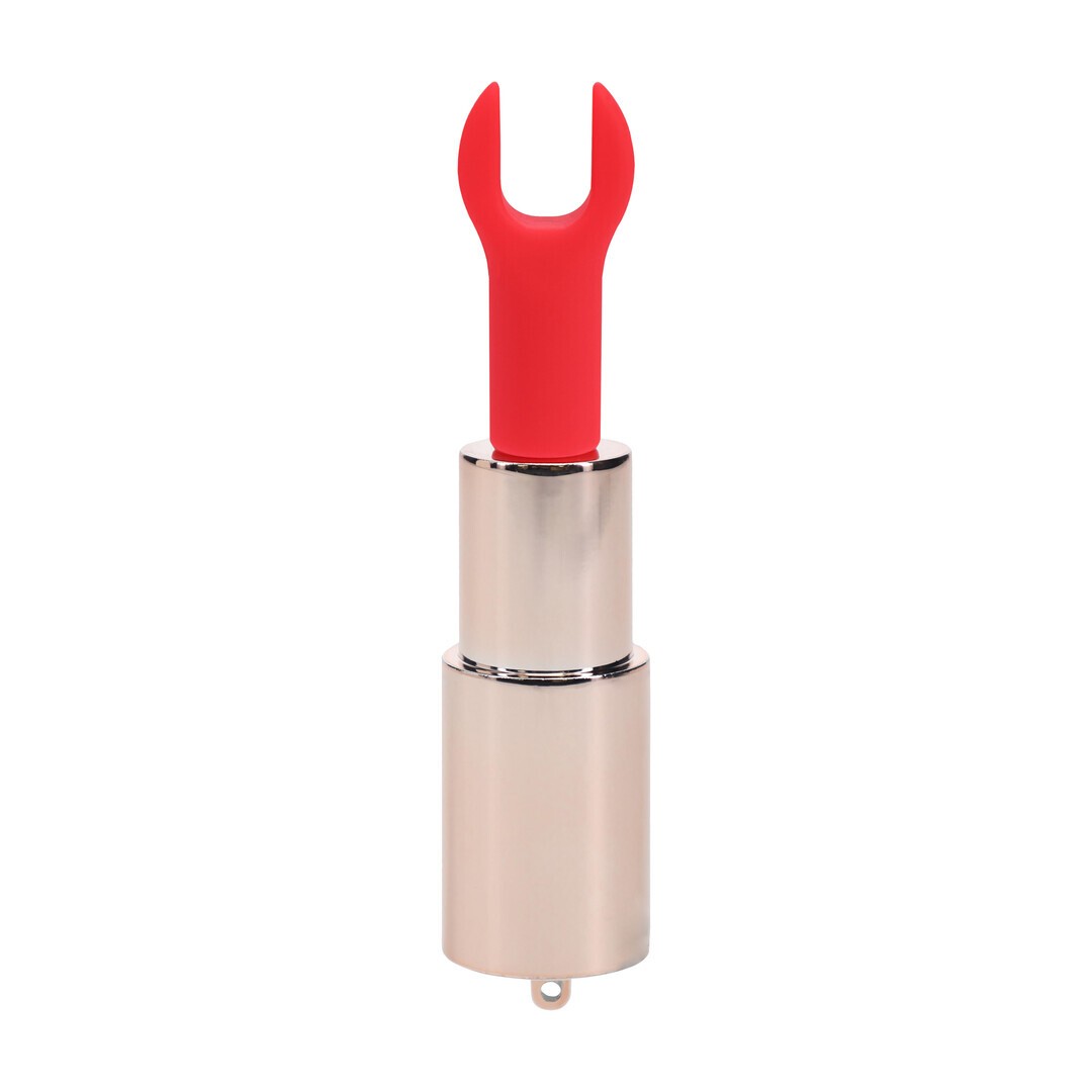 LOVELINE ANGEL LIPSTICK VIBRATOR WITH 4 ATTACHMENTS PINK