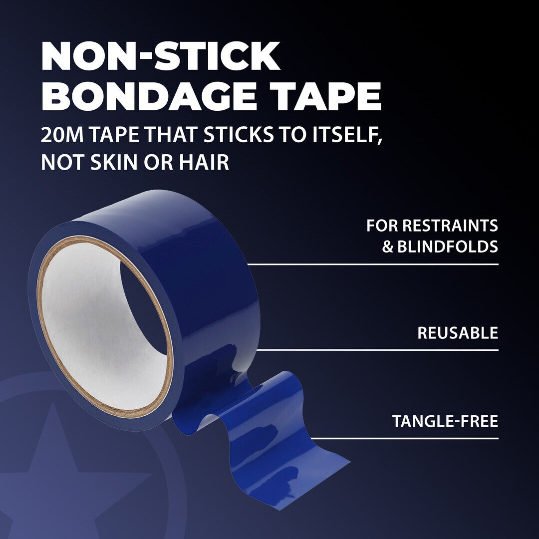 CINTA BONDAGE PVC NON-STICK 20 M AZUL MARINO OUCH!