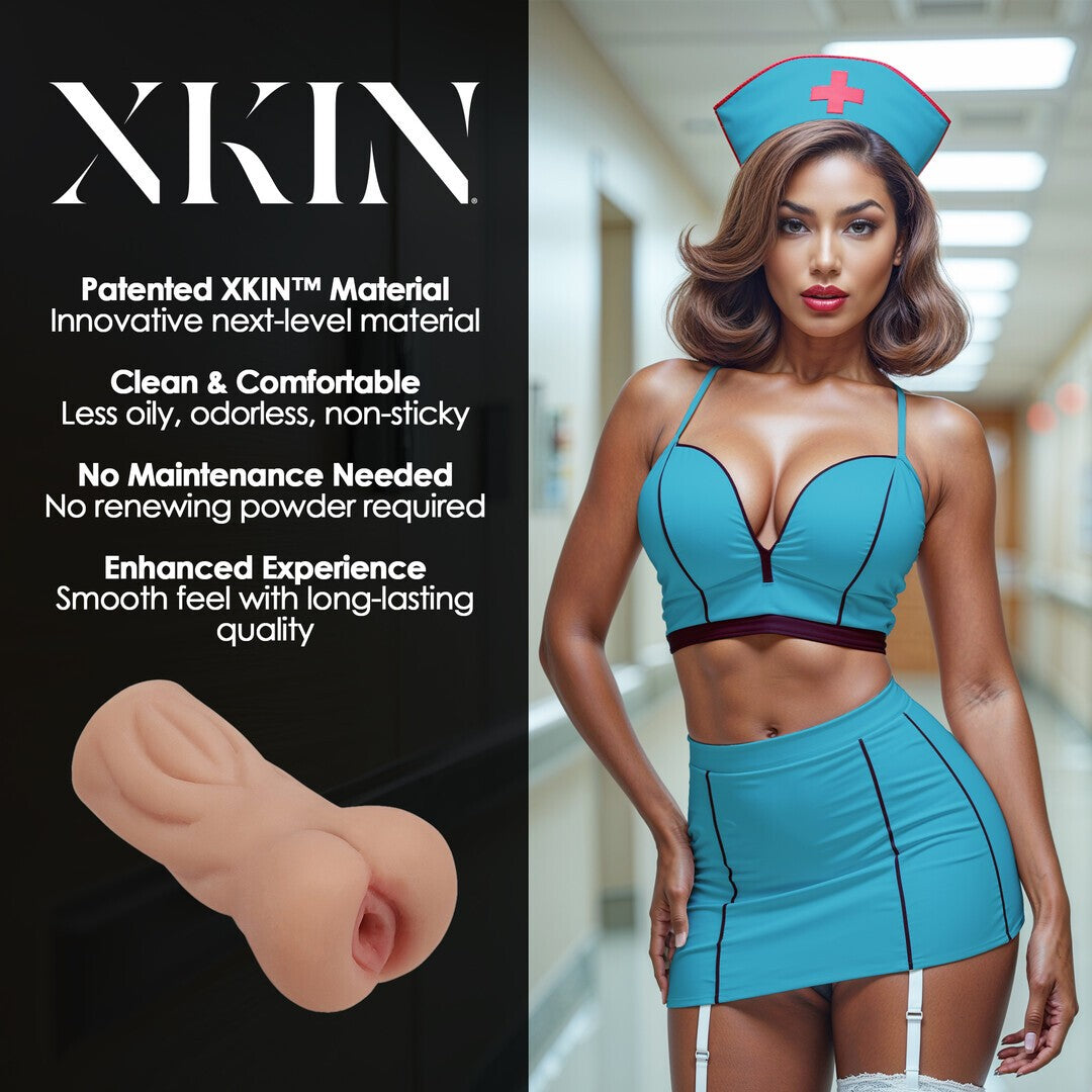 XKIN CARREER GIRLS NAUGHTY NURSE TRIXIE NIGHTSHIFT TPE SMALL MASTURBATOR 130G TAN