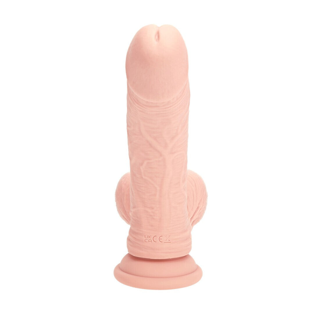 REALROCK DUAL DENSITY RECHARGEABLE LIQUID SILICONE VIBRATOR CURVED WITH WEIGHTED BALLS 8 /20 CM FLESH