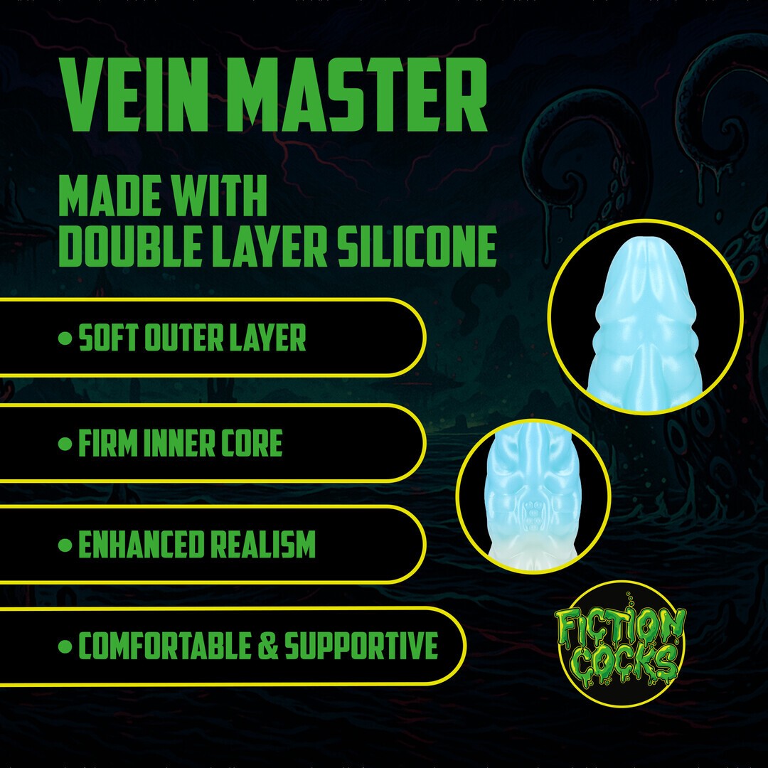 DILDO MONSTER EM SILICONE VEIN MASTER BRANCO/AZUL OUCH!