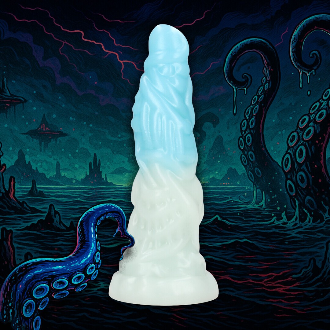 DILDO MONSTER EM SILICONE VEIN MASTER BRANCO/AZUL OUCH!