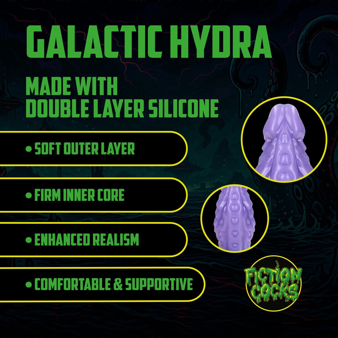 DILDO MONSTER EM SILICONE GALACTIC HYDRA ROXO/AZUL OUCH!