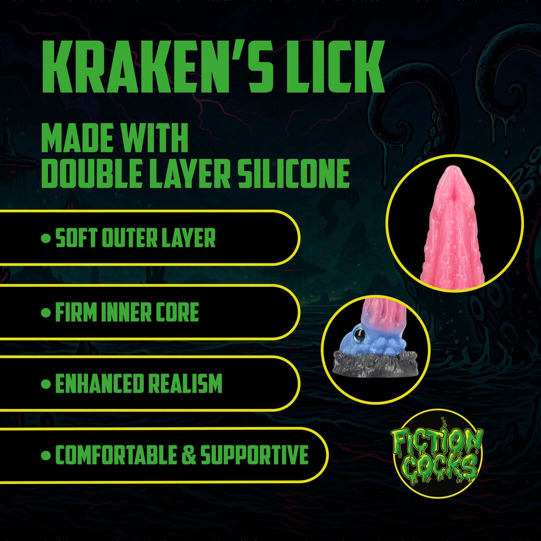 DILDO MONSTER EM SILICONE KRAKEN'S LICK AZUL/VERMELHO OUCH!