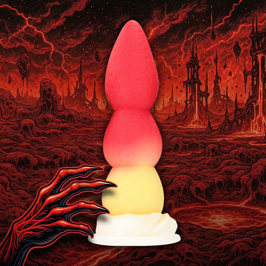 OUCH! WHIPPED BERRY SILICONE BUTT PLUG RED/YELLOW